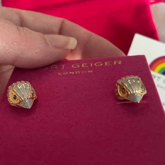 Kurt Geiger Gold and Gray Earrings - Picture 2 of 6